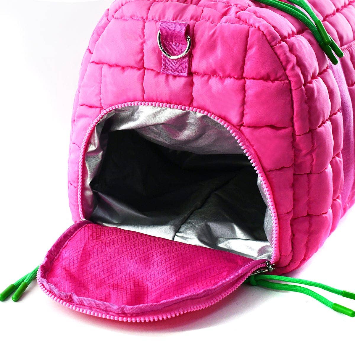 Pink Quilted Puffer Weekender