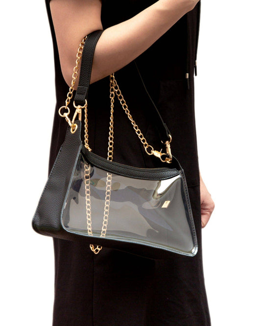 Marilyn Black Clear Satchel Bag