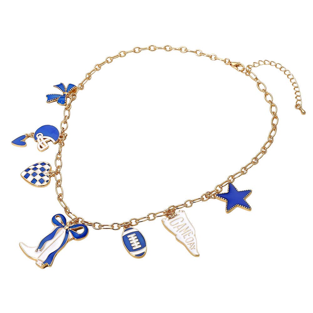 Game Day Football Theme Charm Station Necklace