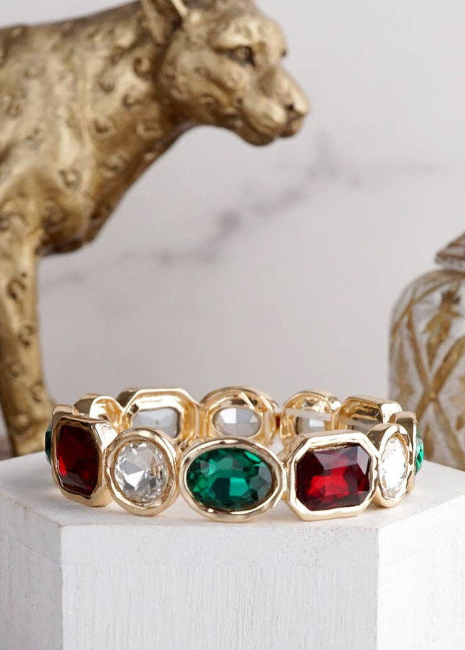 Holiday Radiant Array – Statement Stretchy Gem Bangle