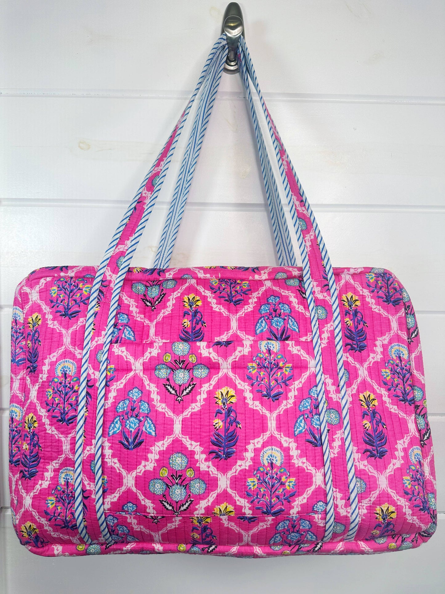 Handmade Quilted Pink Duffle