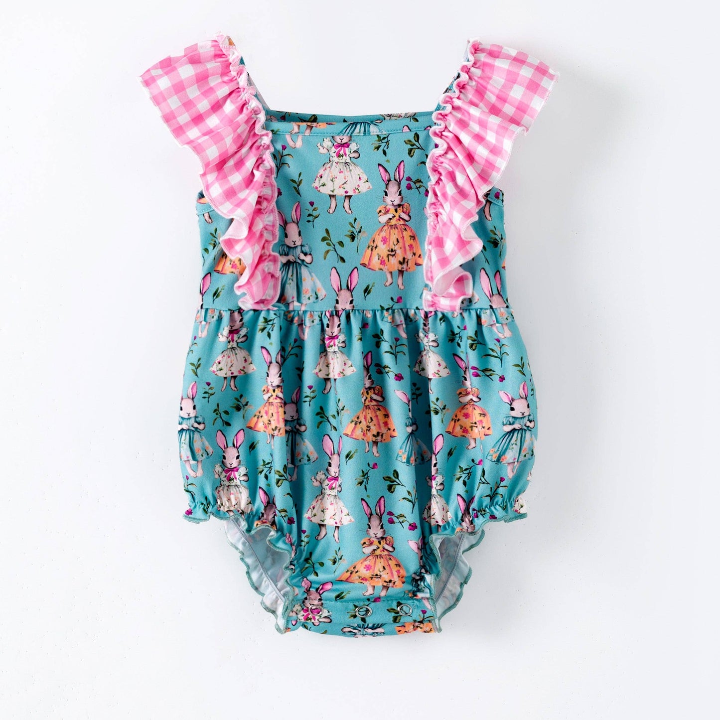 Baby Girl Vintage Bunny Ruffle Romper