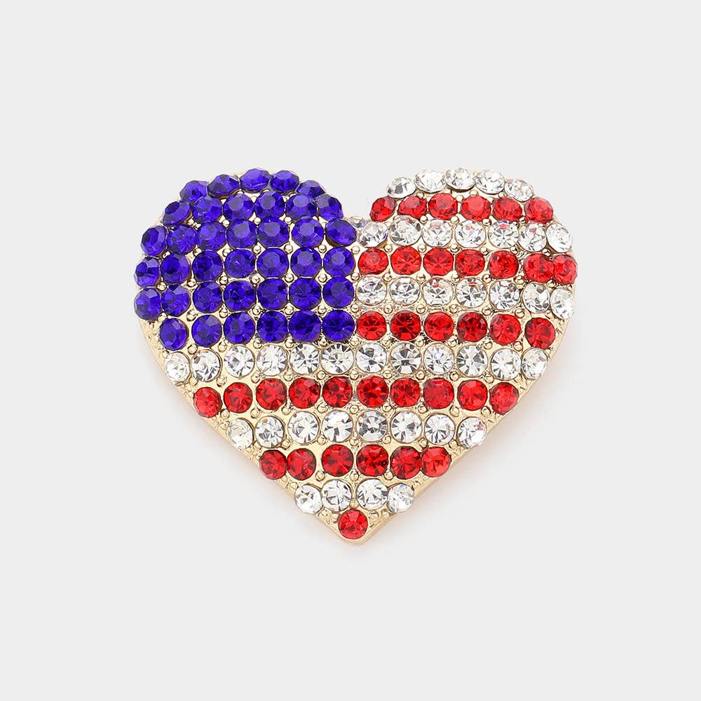American Heart Pin Brooch