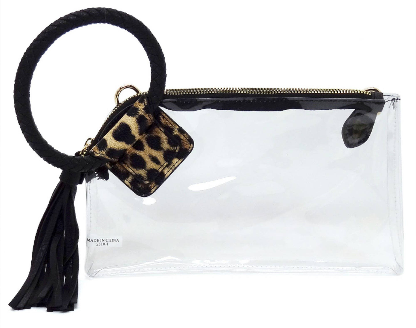 Clear Cuff  Black Tassel Wrislet Clutch