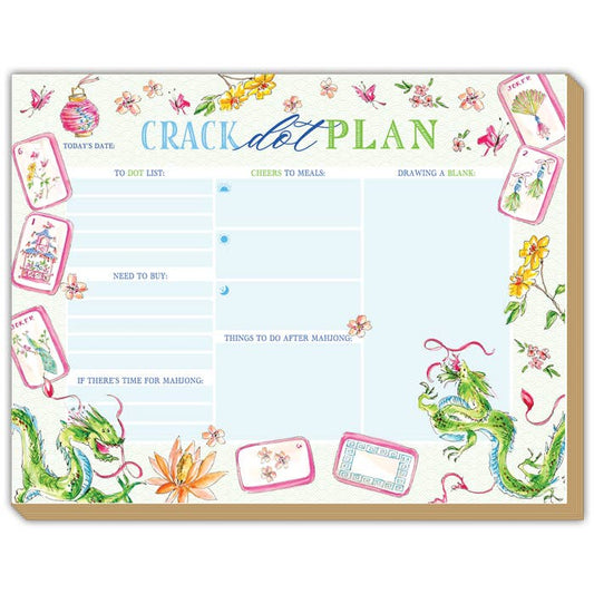 Crack Dot Plan Mahjong Icons Green Dragons Luxe Planner