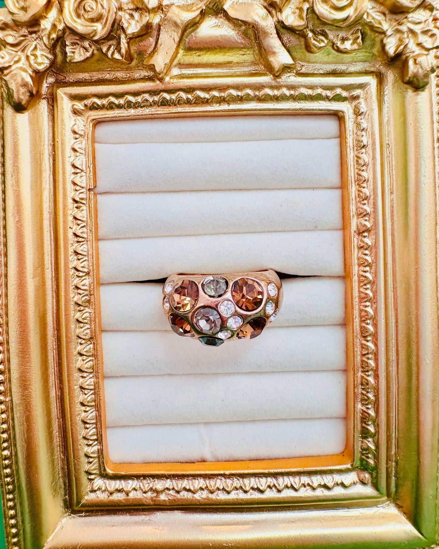 Smoky Topaz Confetti Dome Ring