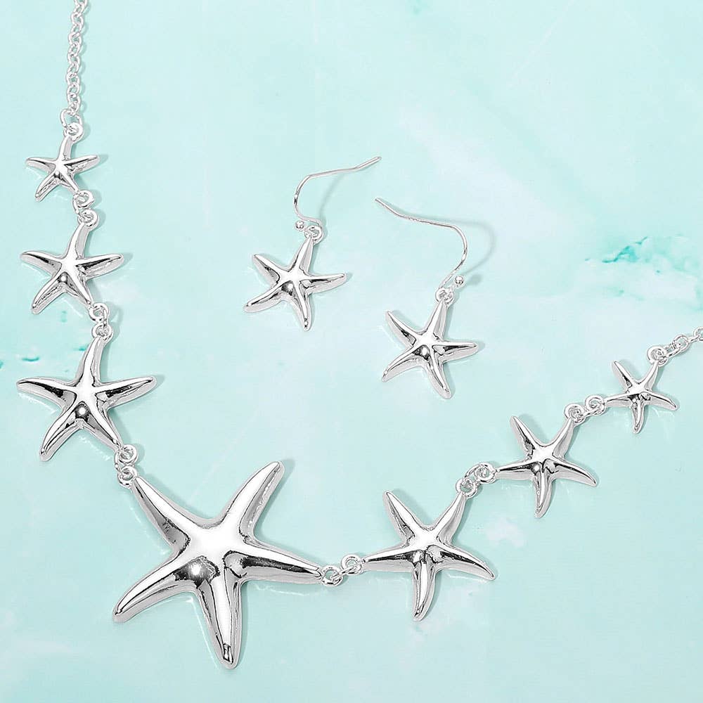 Metal Starfish Link Necklace