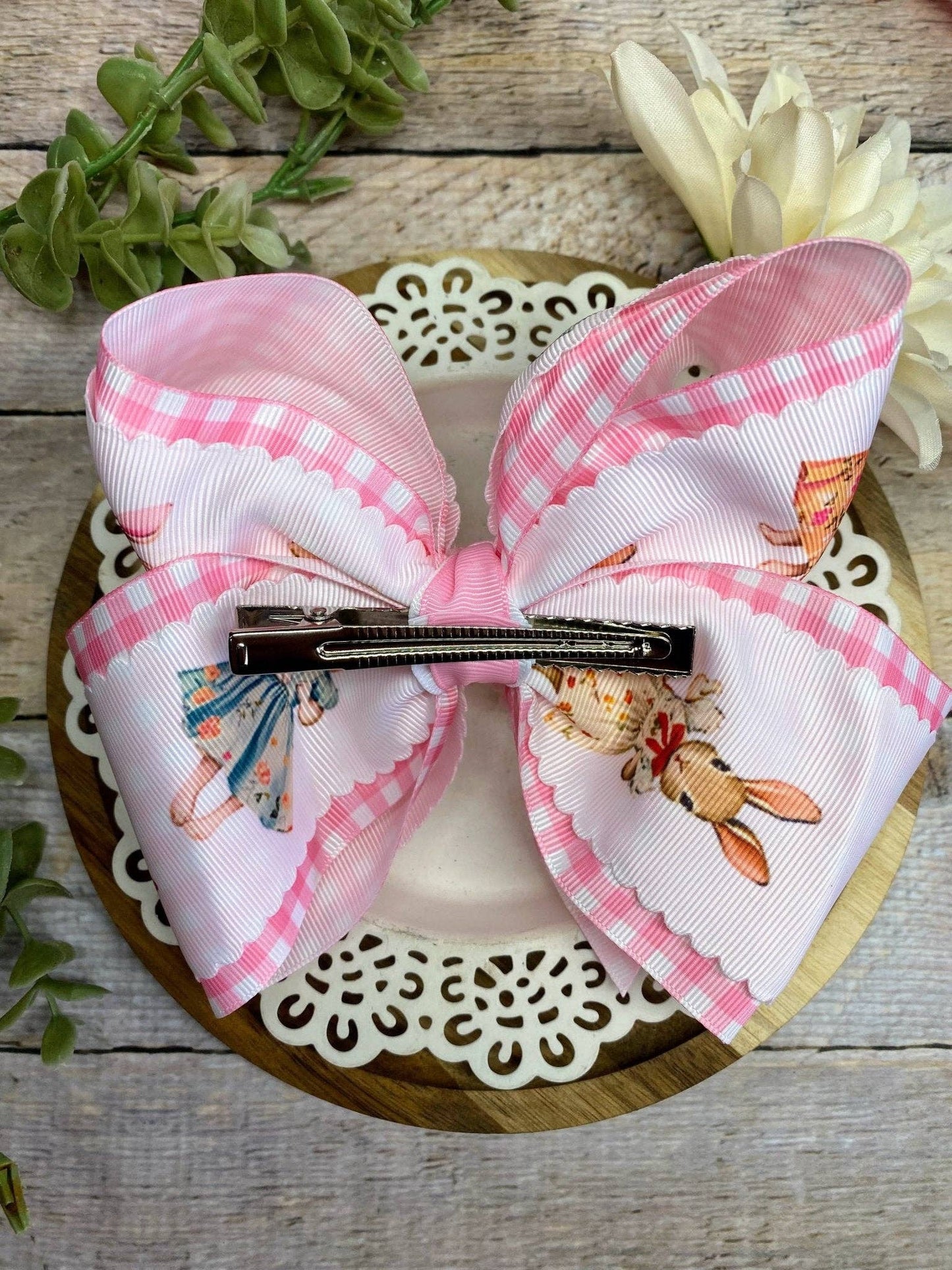 Vintage Easter Gingham Hair Bow