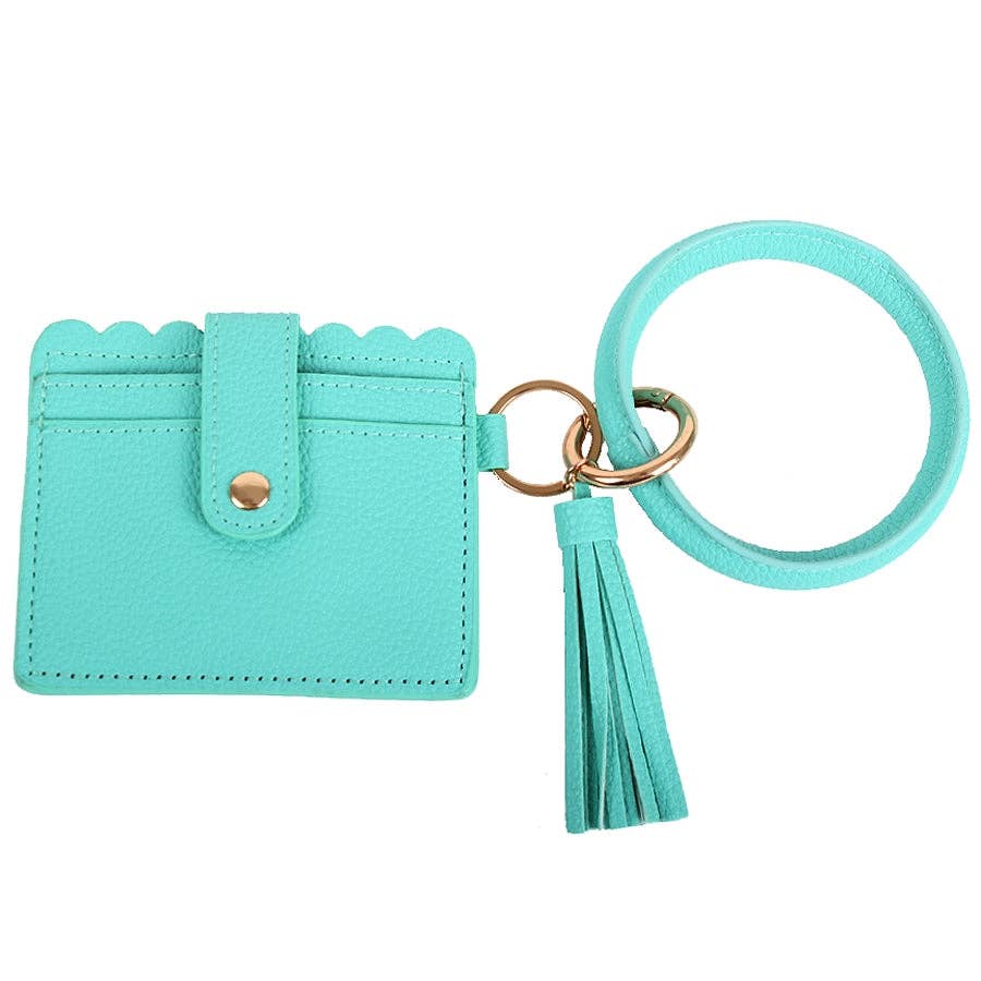 Scalloped Card Holder Keyring Wallet