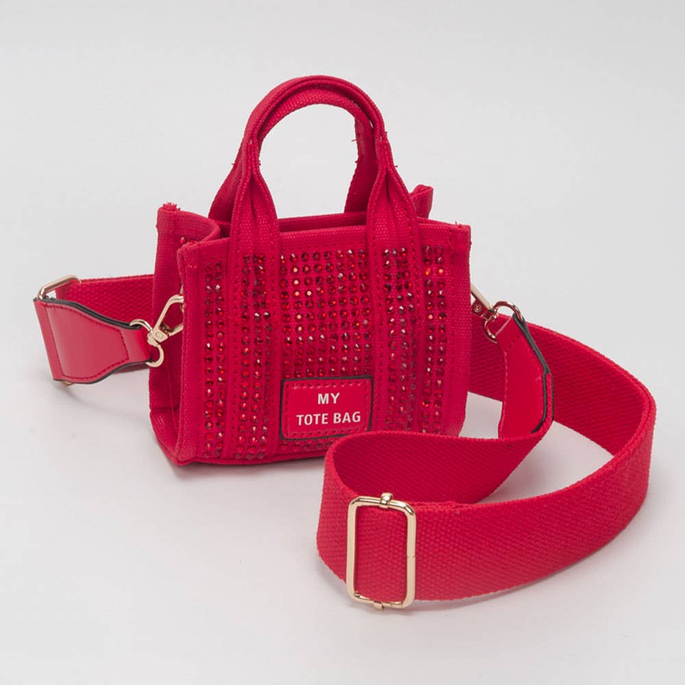Rhinestone Studded Mini My Tote Crossbody Bag