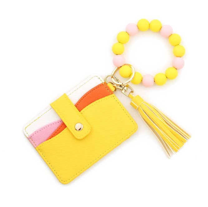 Summer Beaded Bracelet Card Holder & Key Chain
