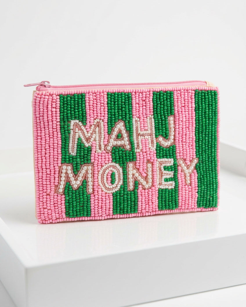 Mahjong Money Beaded Coin Purse