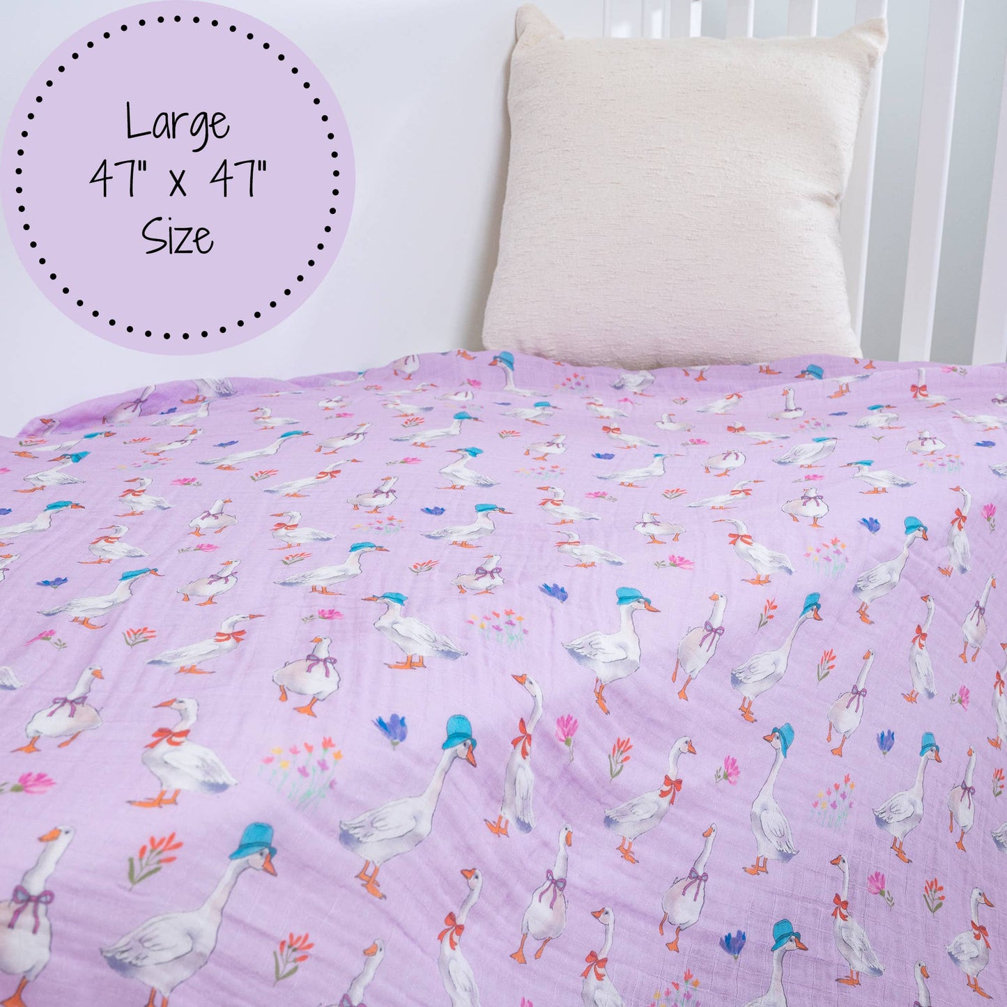 Cute Goose Baby Muslin Swaddle Blanket