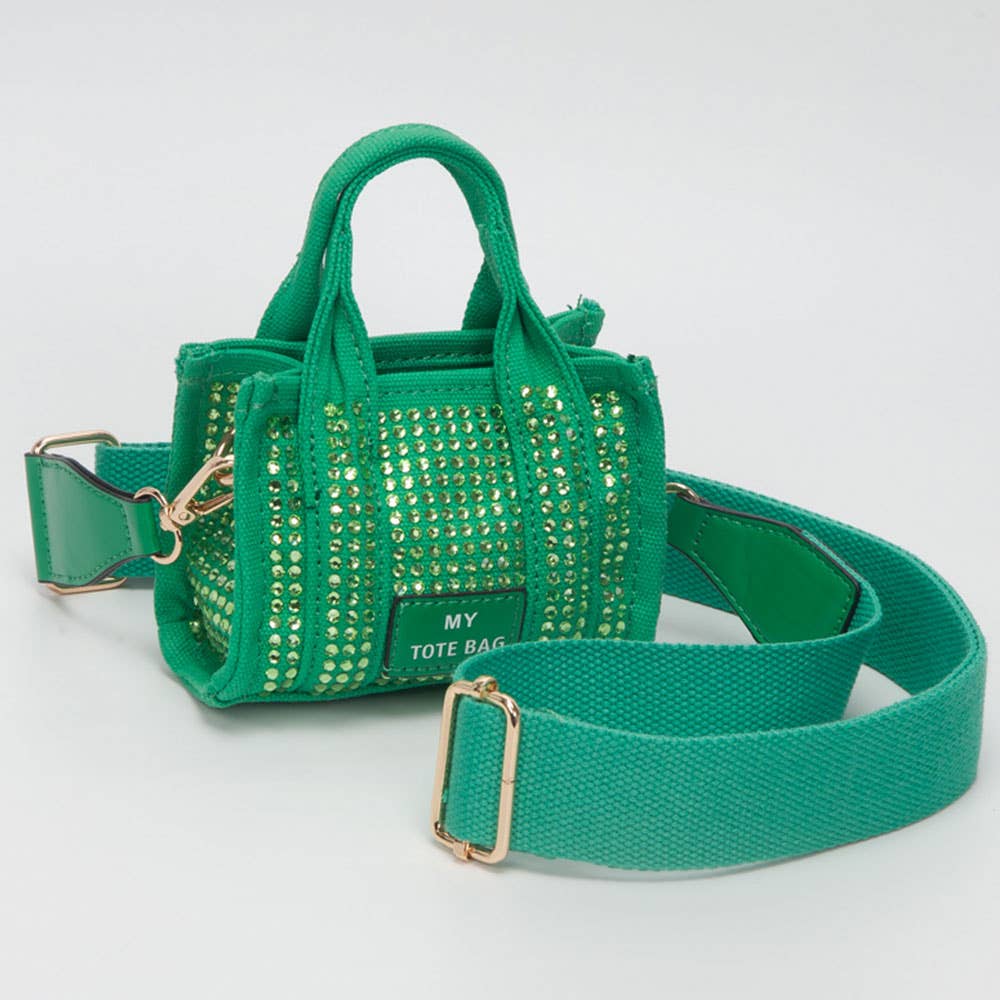 Rhinestone Studded Mini My Tote Crossbody Bag