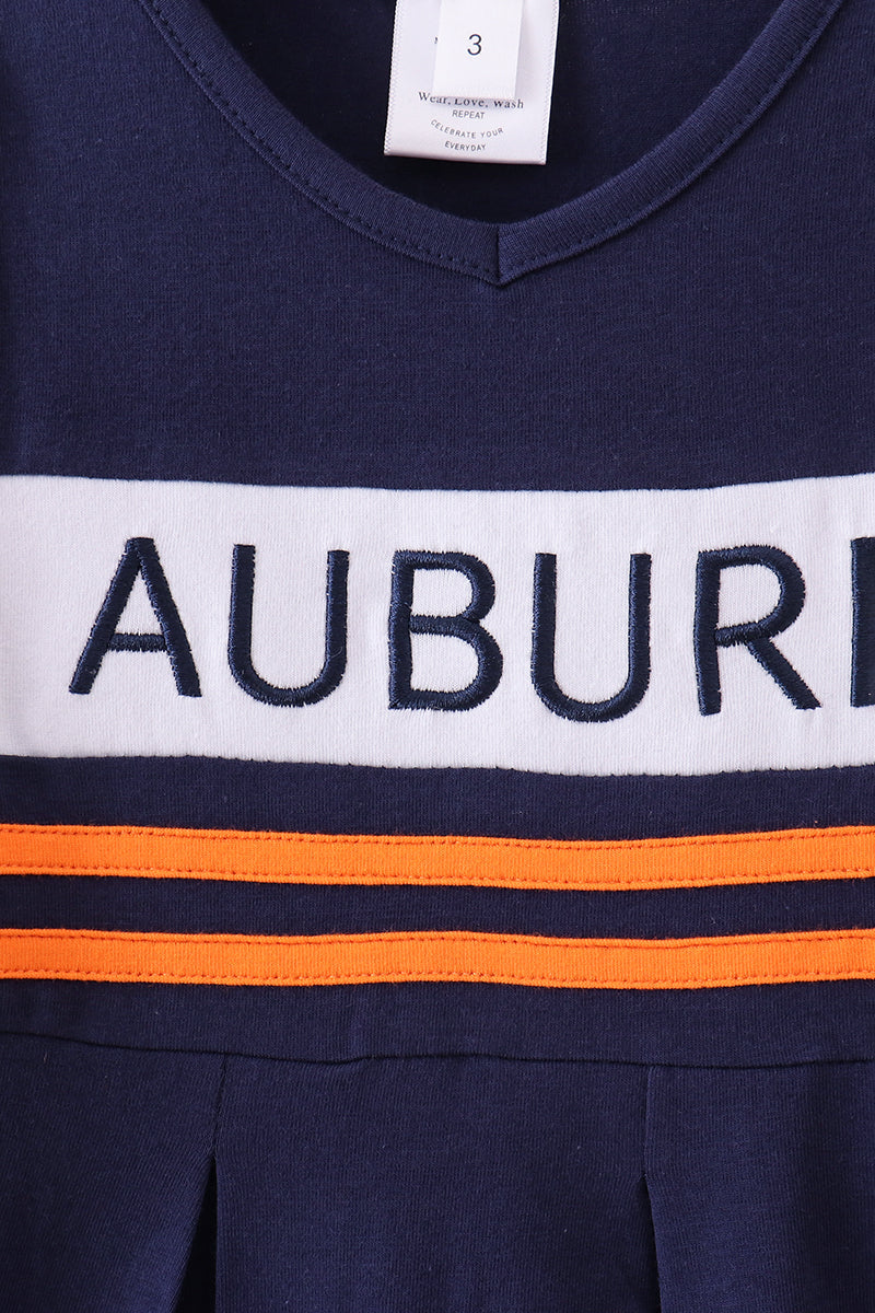 Navy Auburn Ruffle Dress