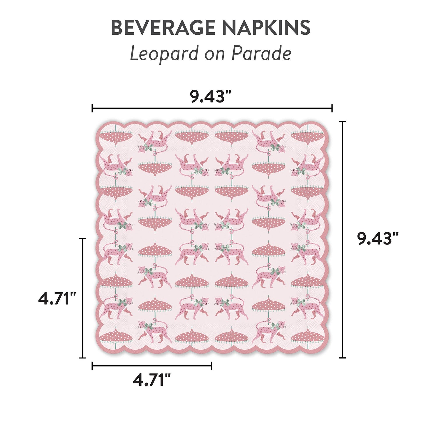 Leopard on Parade Scalloped Beverage Napkins