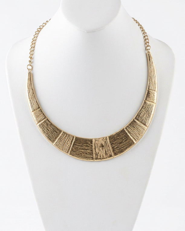 Athenian Sun Brushed Gold Crescent Collar