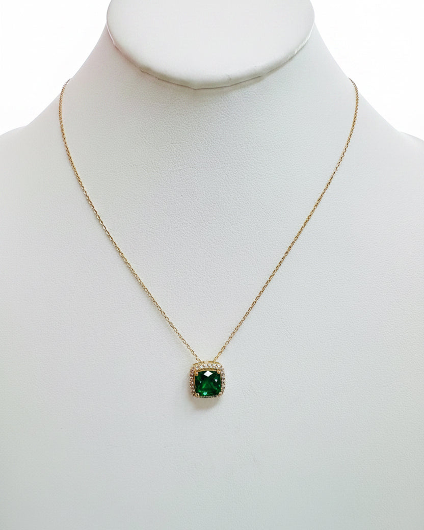 The Hieress Emerald Halo Pendant