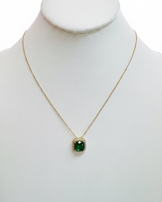 The Hieress Emerald Halo Pendant
