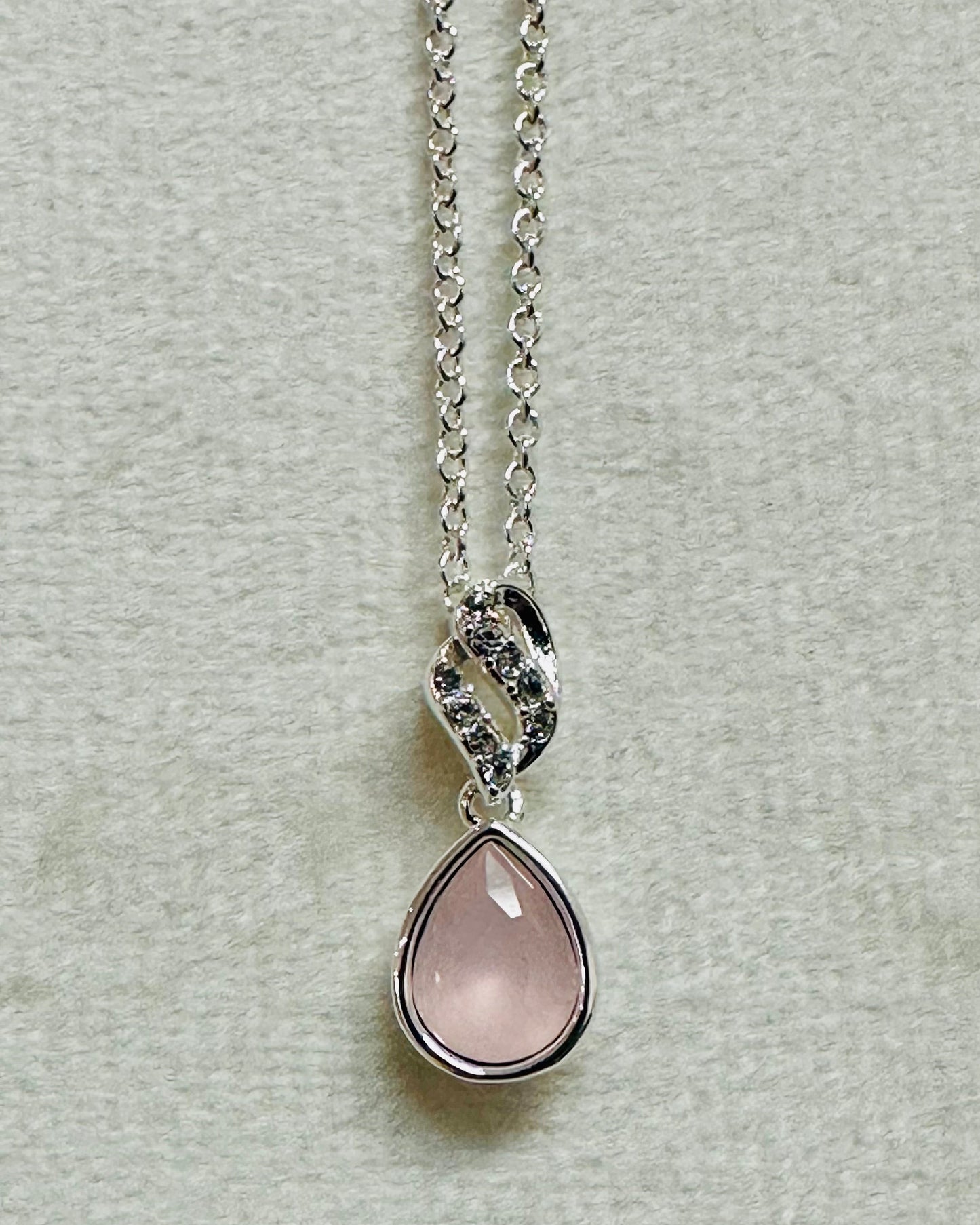 Vintage Rose CZ Drop Necklace