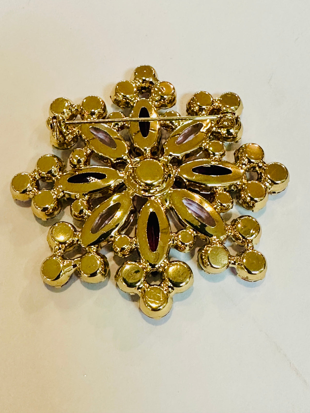 Vintage Jewel Tone Starburst Brooch