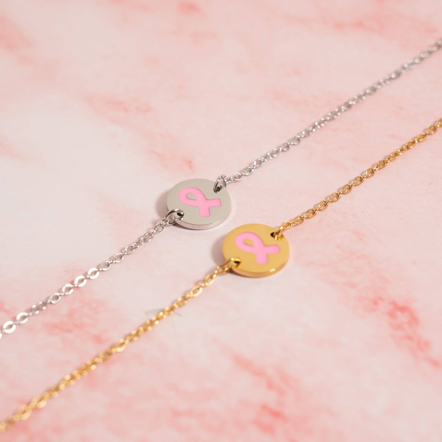 Breast Cancer Awareness Adjustable Circle Bracelet