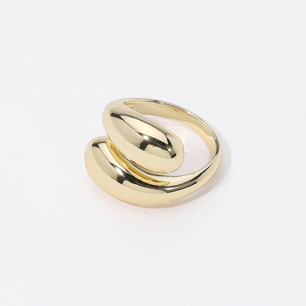 Chunky Metal Teardrop Tip Ring