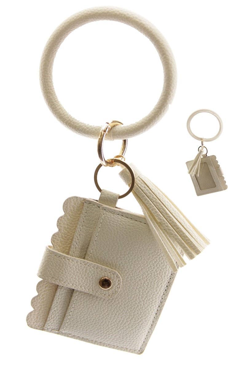 Scalloped Card Holder Keyring Wallet