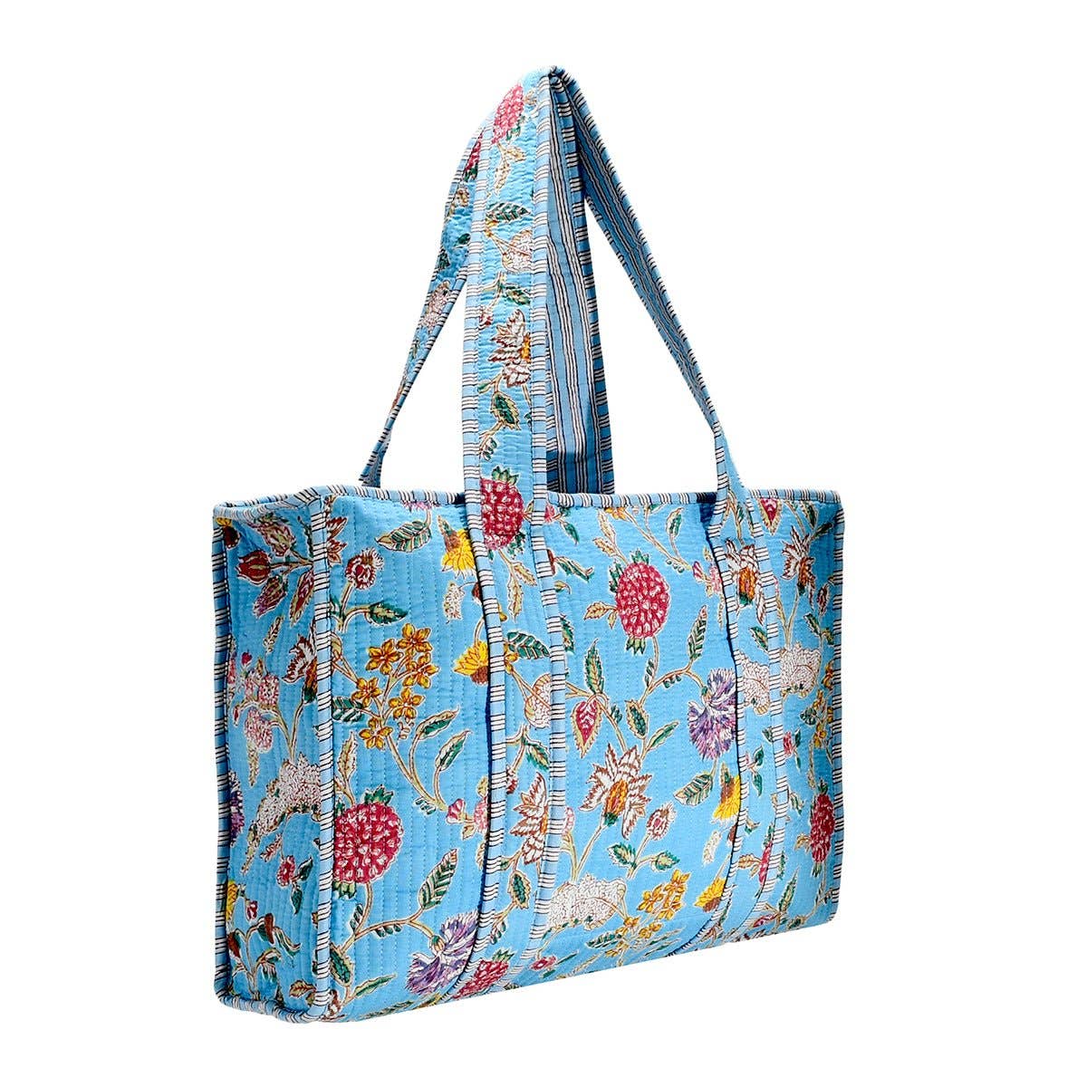 Cotton Block Print Tote Bag- Small & Large