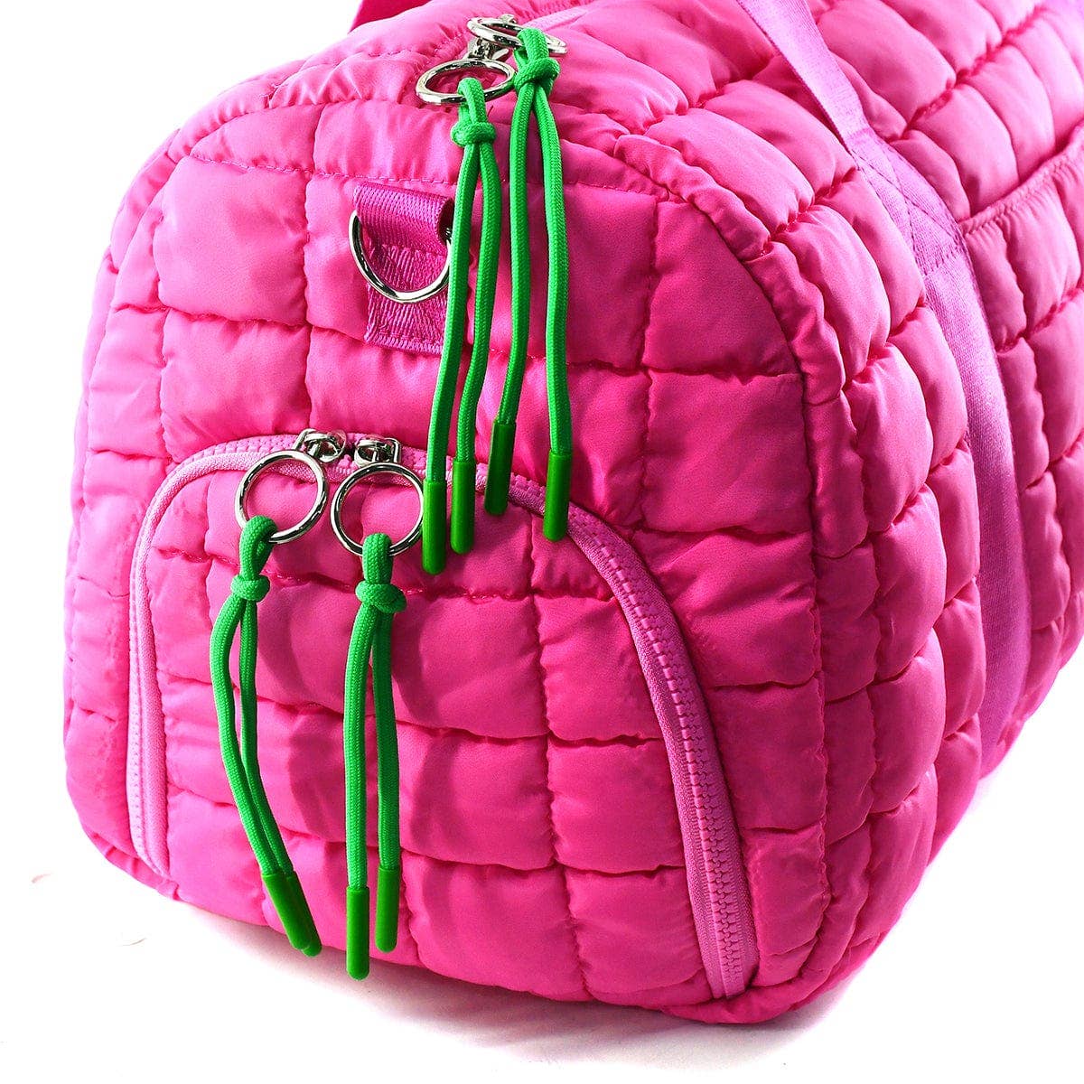 Pink Quilted Puffer Weekender