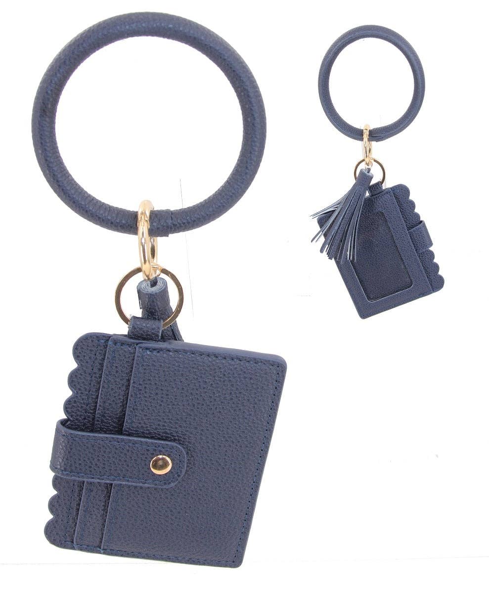 Scalloped Card Holder Keyring Wallet