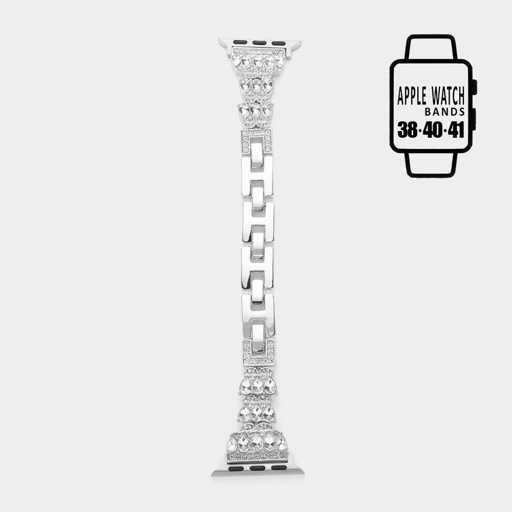 Round Stone Pointed Metal Chan Link Apple Watch Band