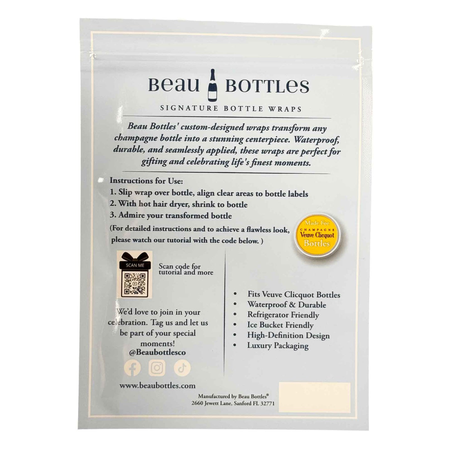 Wrap Veuve Preppy Happy Birthday Brushed Presents