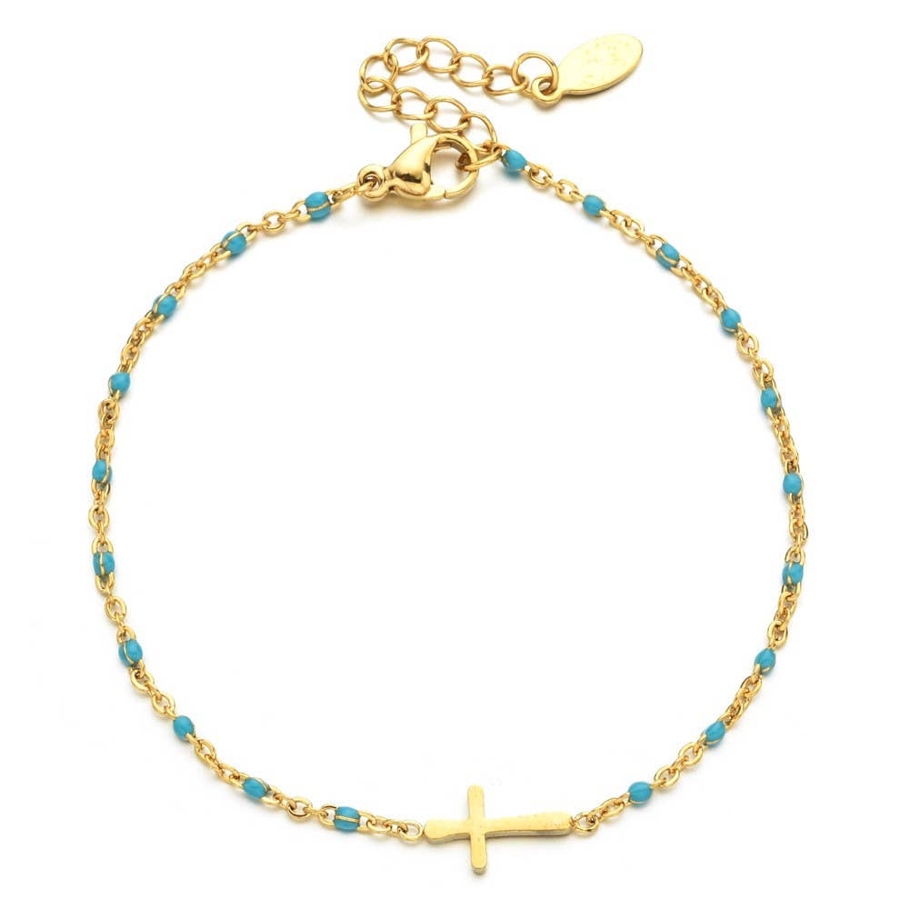 Delicate Enamel Cross Bracelets