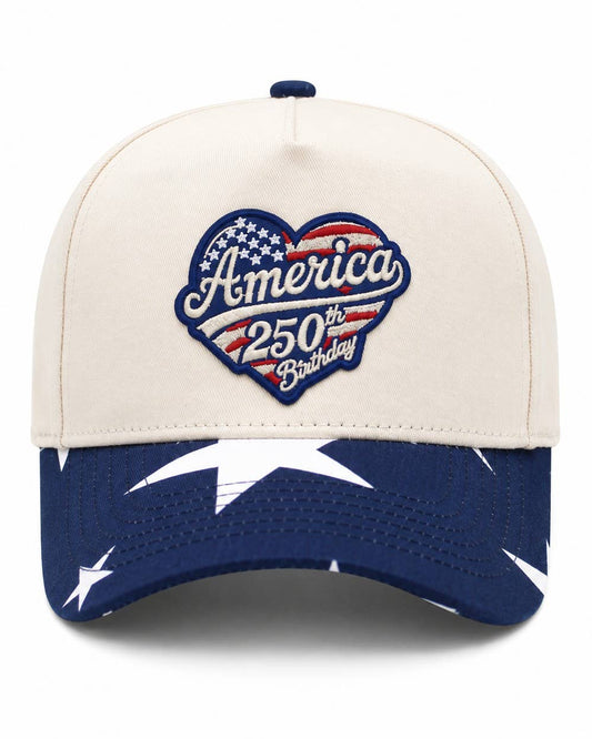 America 50th Birthday Embroidered Patch Trucker Hat