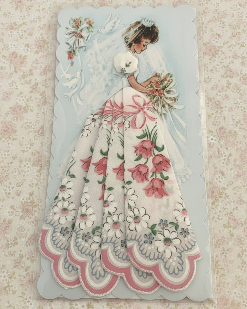 Bridal Keepsake Pretty in Pink Hankie Card