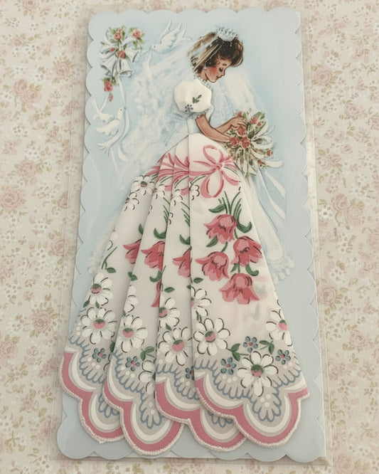 Bridal Keepsake Pretty in Pink Hankie Card