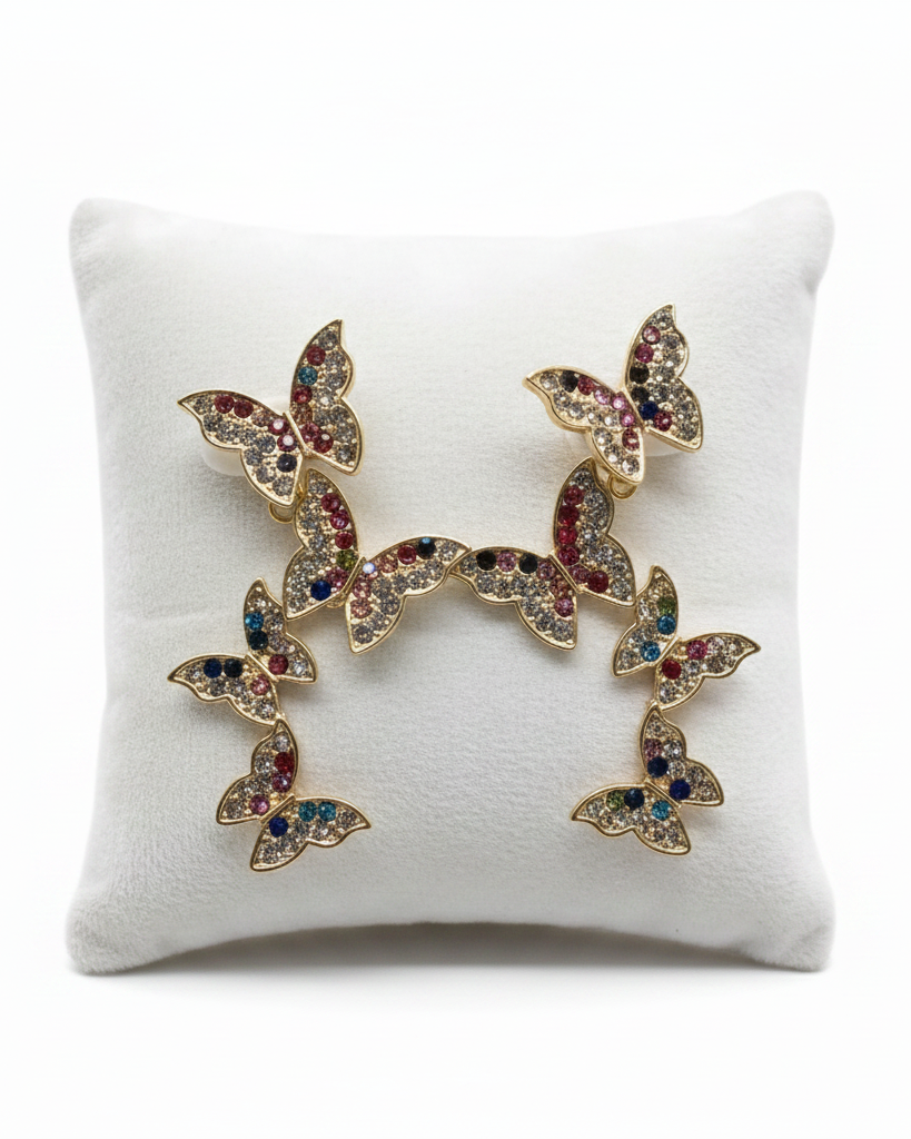 Social Butterfly Rhinestone Statement Earrings