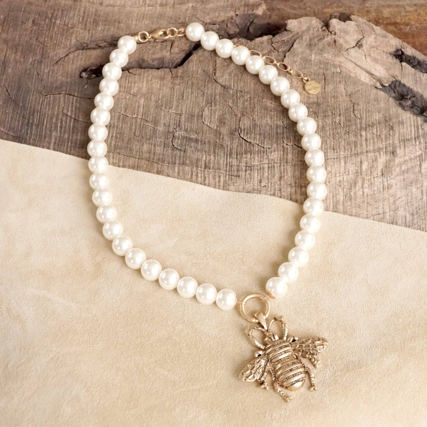 Boho Bee Pearls Statement Timeless Necklace