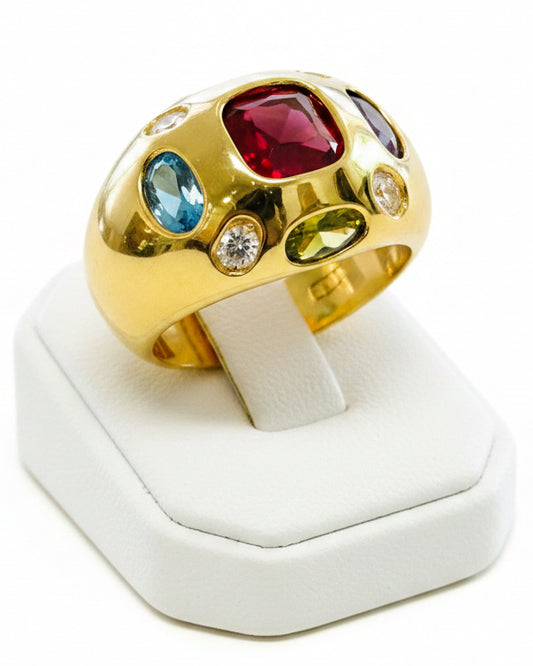 Botanical Mosaic Statement Ring