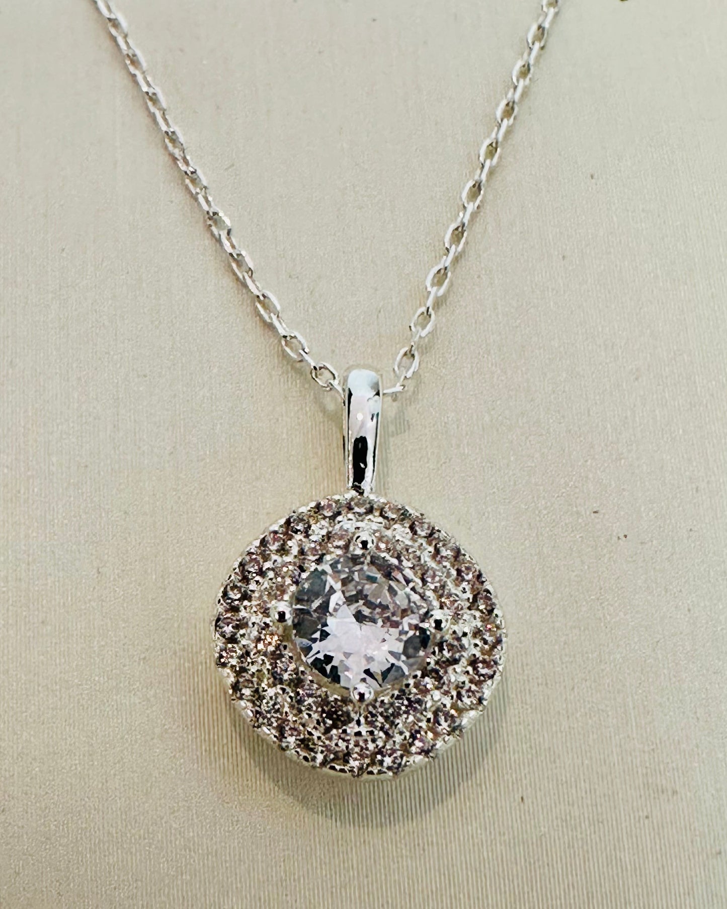 The Classic Round Double-Halo Pendant Necklace