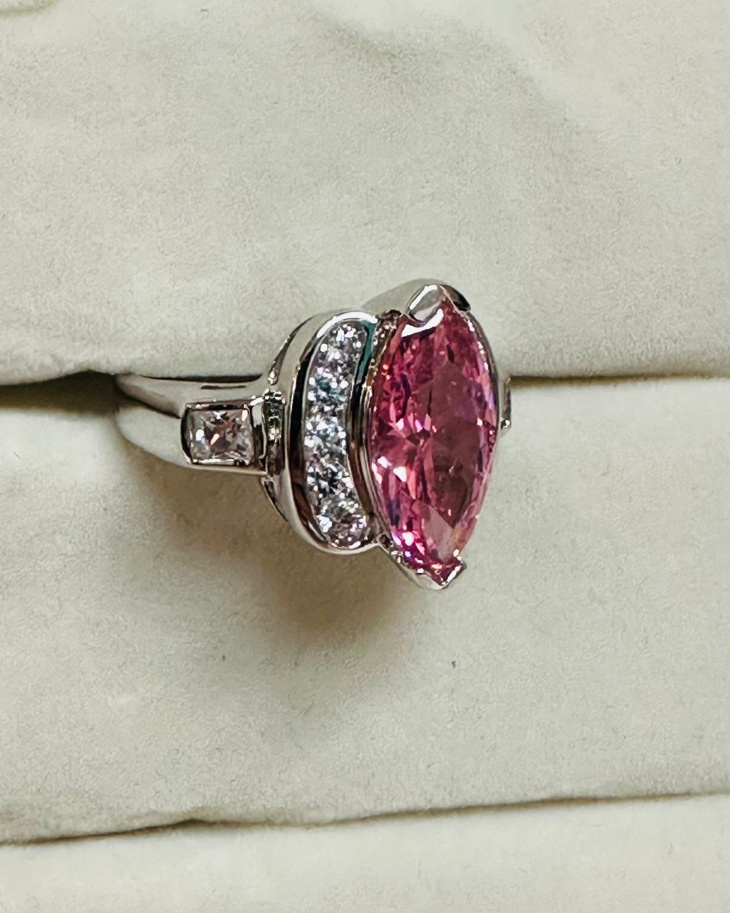 Vintage Royal Marquise Pink Cocktail Ring