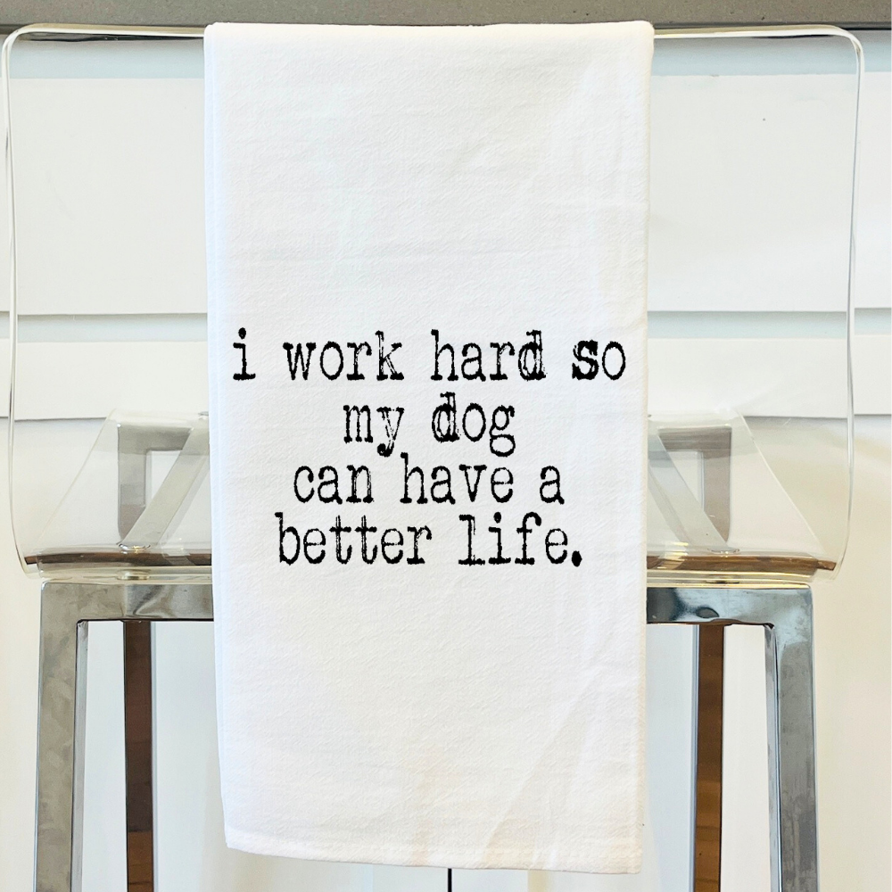 Work Hard Dog Towel