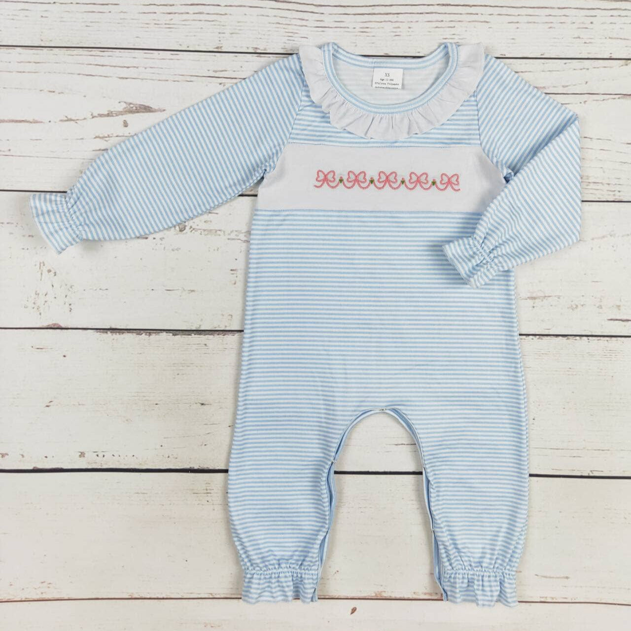 Baby Girl Bow Appliqué Romper