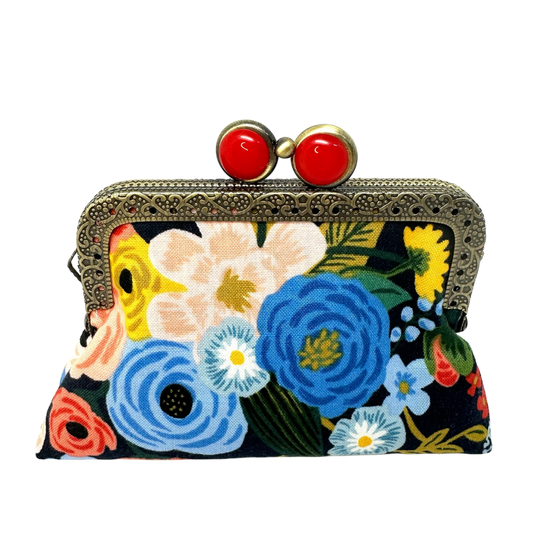 Kiki & Syds Credit Card Clutch - Garden Party Navy