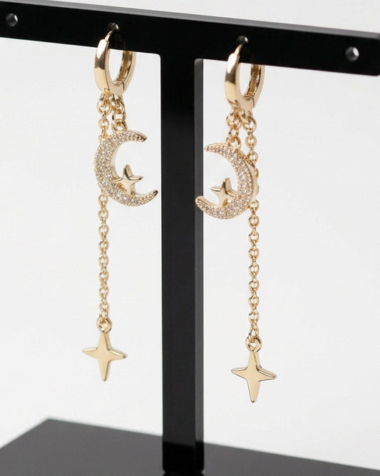 Luna Pavé Celestial Drop Earrings