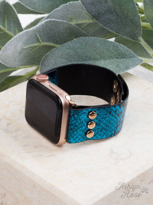 Blue Snake, Rattle, & Roll Smart Watch Band