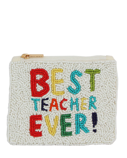 Beaded Best Teacher Coin Purse