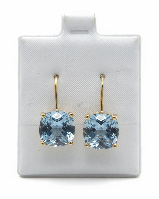 Aquamarine Cushion Solitaire Drops
