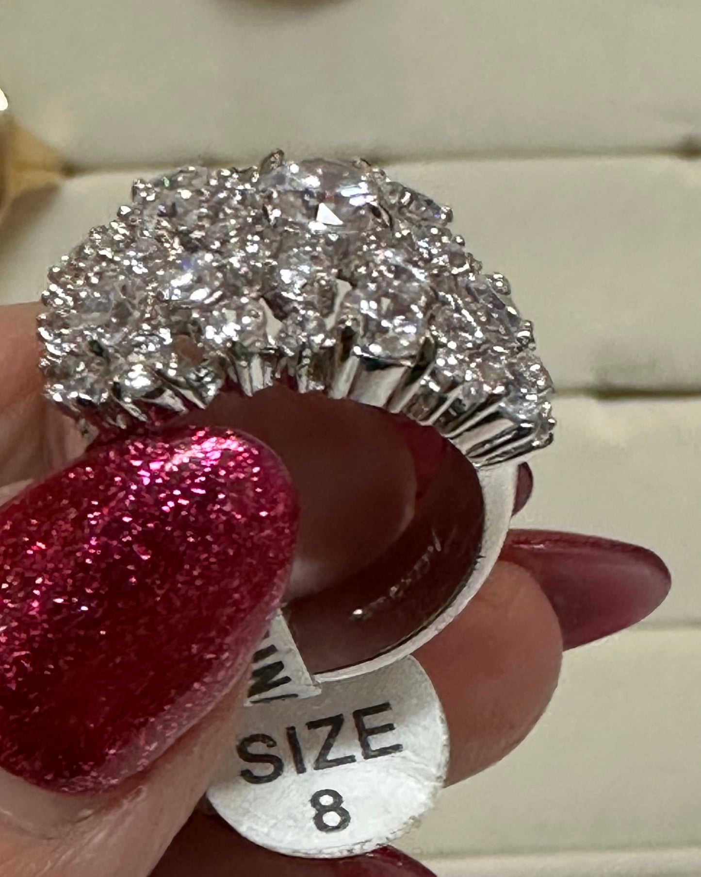 Vintage Radiant Cluster Cocktail Ring
